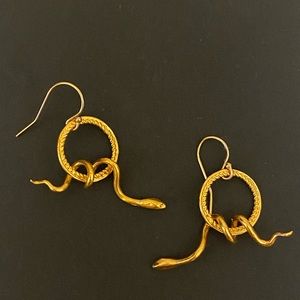 Gold plated floating Snake Dance earrings Ssssss